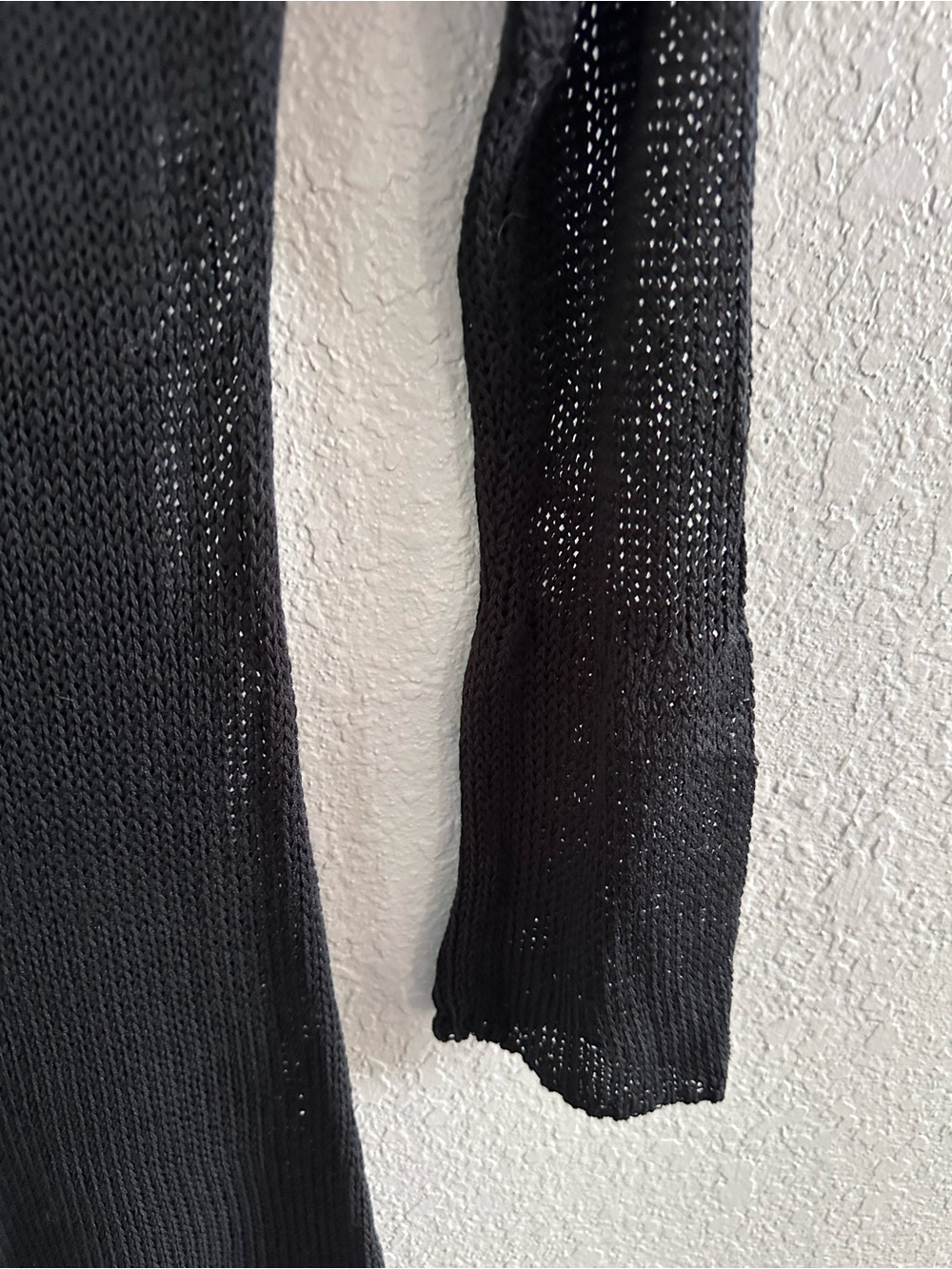 Superdown Black Off Shoulder Knit Sweater Dress Size Small Open Knit Long Sleeve - Picture 4 of 9